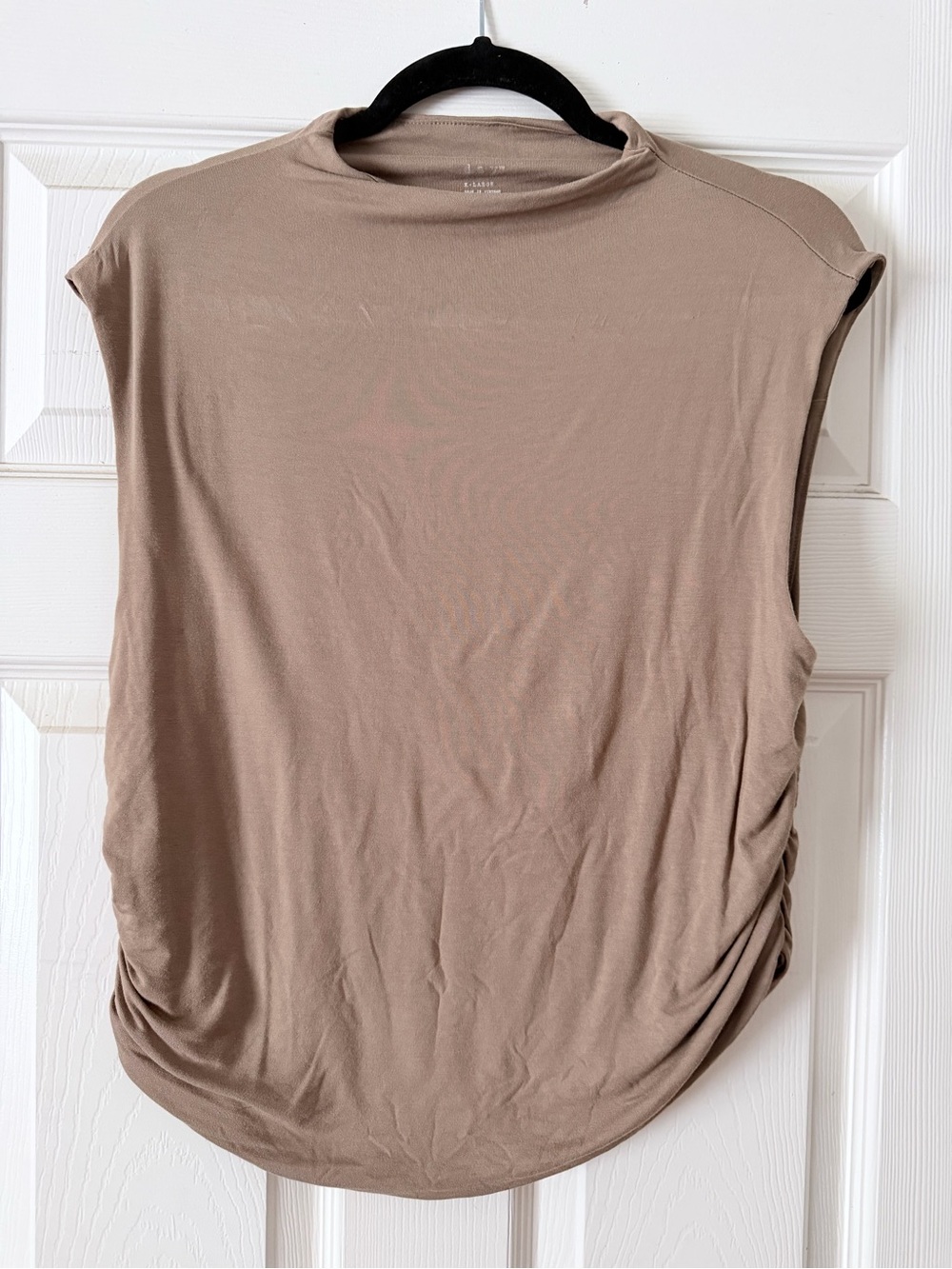 a new day Sleeveless Ruched  Tee - Taupe
